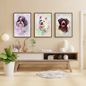 Watercolour Pet Portrait Illustration artistic style